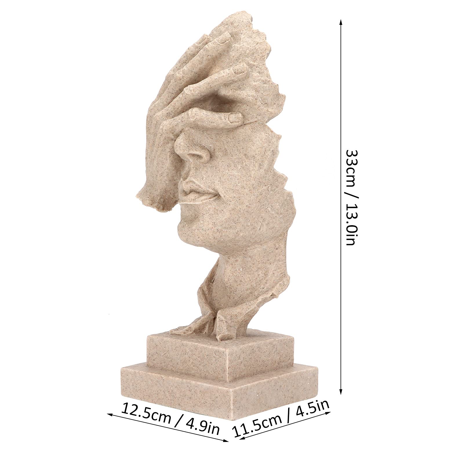 TOPINCN Abstract Sculpture Decorations Gifts Ornaments Character Artwork Statue Simple European Straightforward The Head Thinker - Image 3
