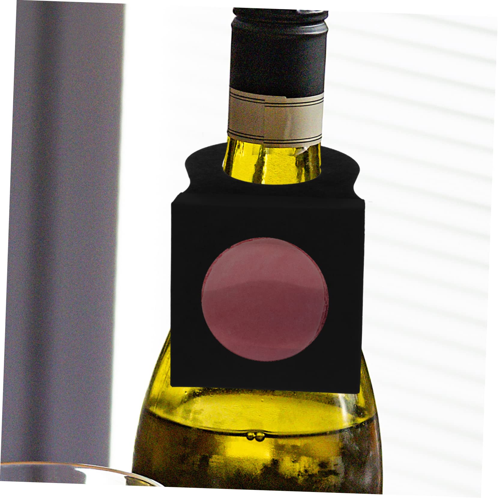 NAMOARLY Coffret Présent Vin Boîte de Rangement Décorative 25 Pièces en Papier Kraft Noir Porte-bouteilles Facile à Transporter pour Nouvel An et Pendaison de Crémaillère