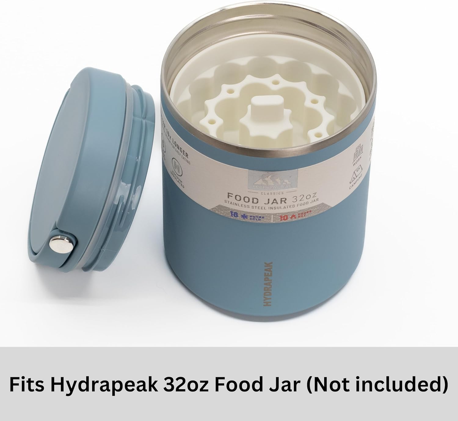 3ml Peptide Storage Inserts for Hydrapeak 32oz Food Jar - Holds 48 Vials, Ideal Vial Storage Solution for Fridge or Freezer, Made in America