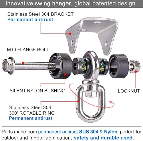 Miniatura 5 de Besthouse - Ganchos de columpio resistentes y silenciosos