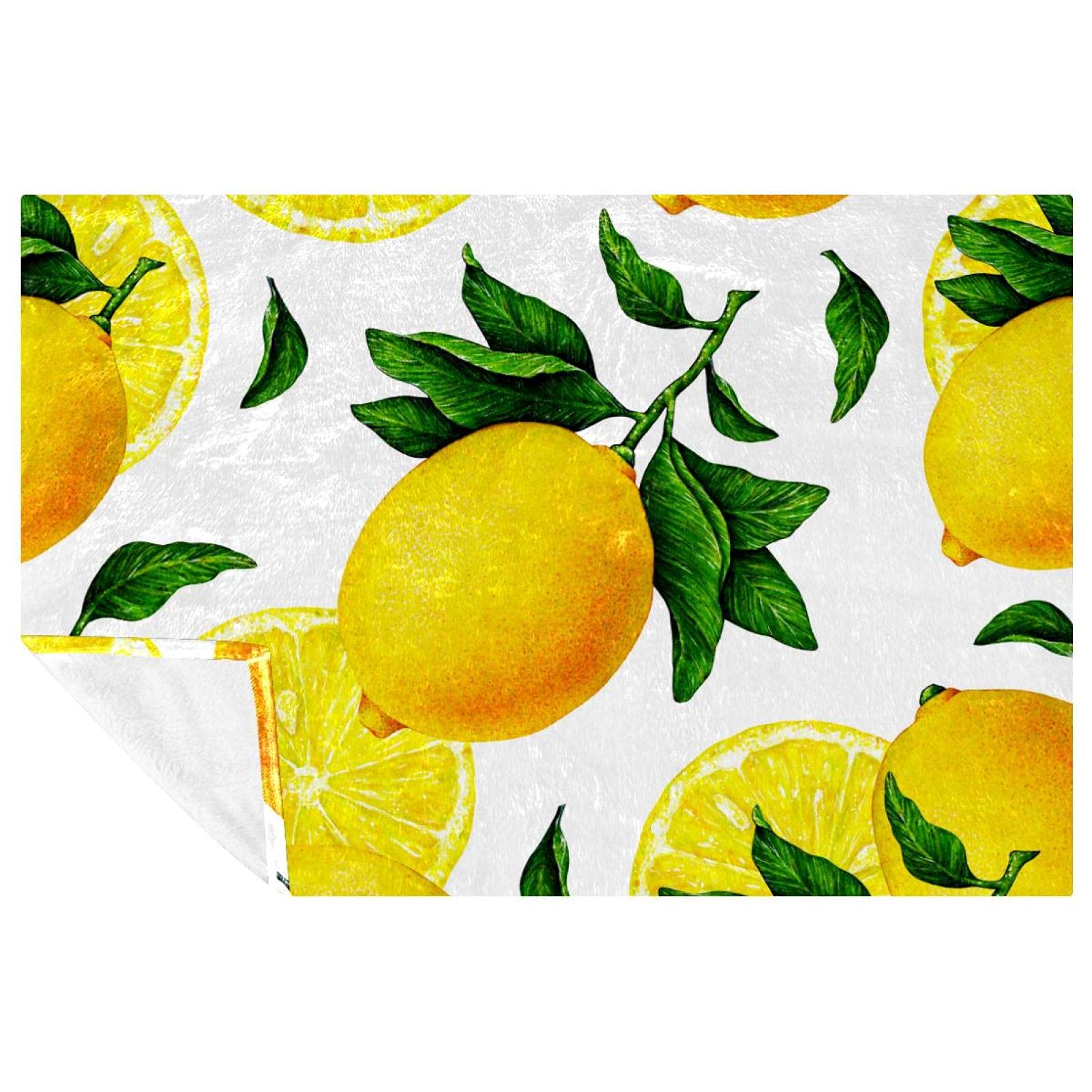 Couverture chaude pour pique-nique et camping motif citron jaune