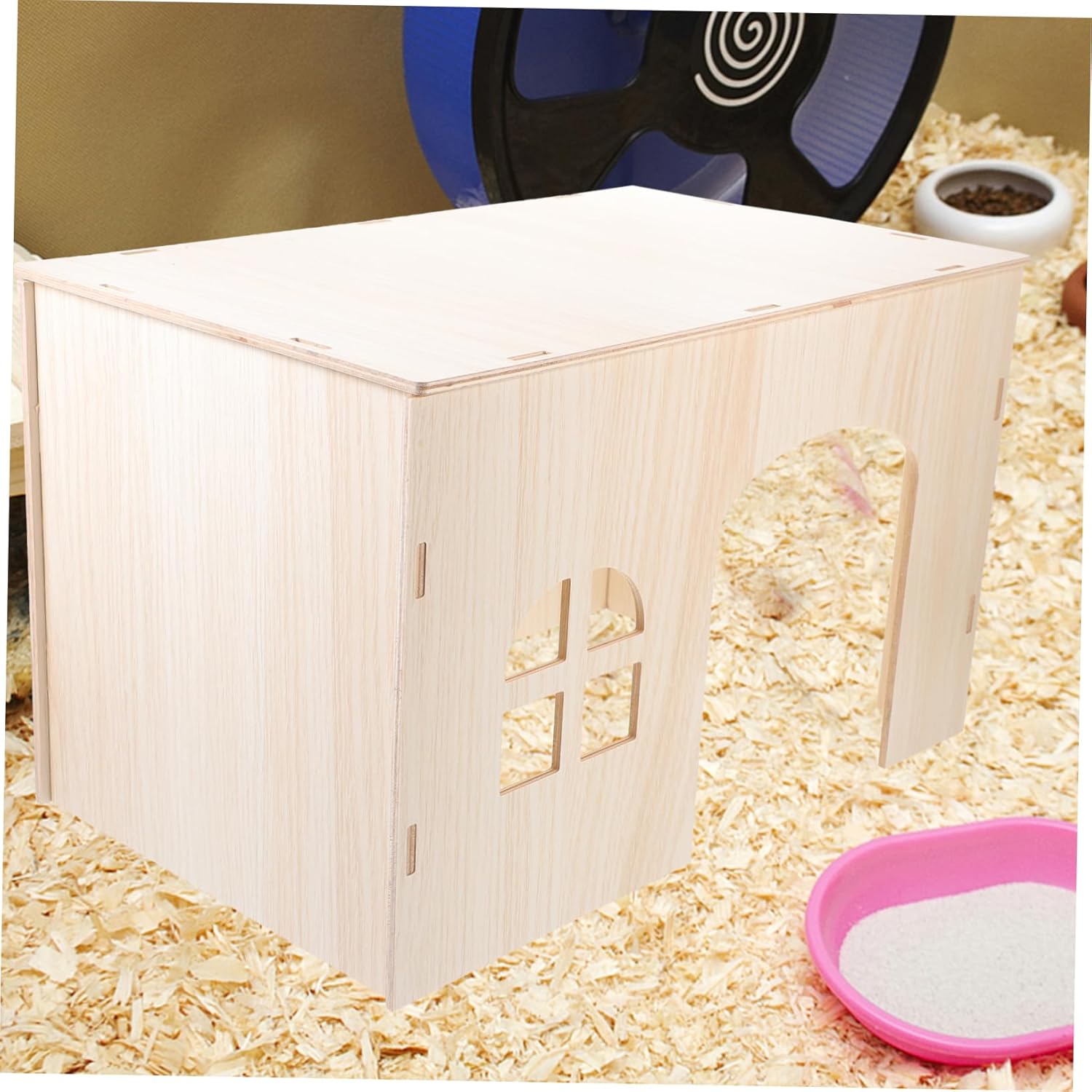 BESPORTBLE Guinea Pig Hideout House Spacious Wooden Hut for Small Animals for Hamsters Chinchillas and Squirrels Design and Play for Use