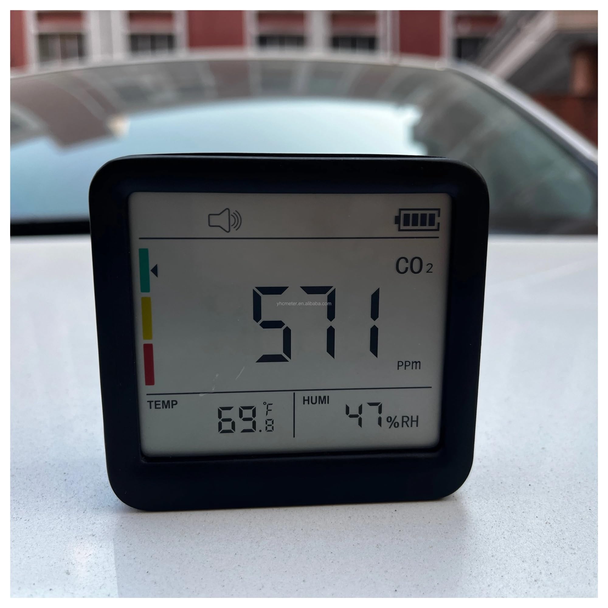 Monitor jakości powietrza, 5000ppm Wyświetlacz LCD Detektor miernika CO2 Detektor stężenia dwutlenku węgla do wykrywania gazów cieplarnianych w rolnictwie w pomieszczeniach,do domu, biura, samochodu