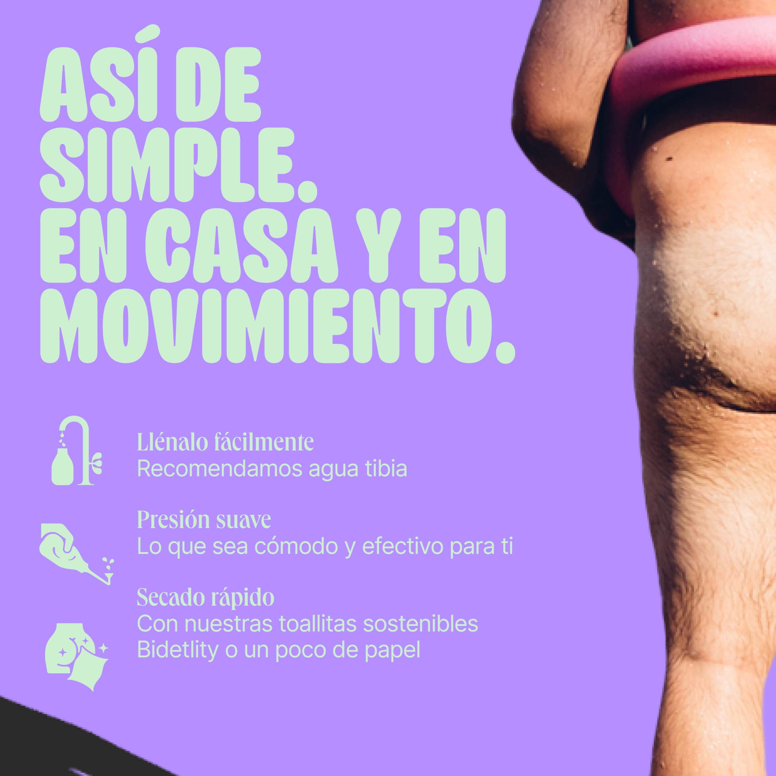 Ducha Íntima 3.0 – Bidet Portátil de Viaje, sostenible, reemplaza toallitas húmedas, ahorra papel higiénico, con bolsa de viaje, sin BPA