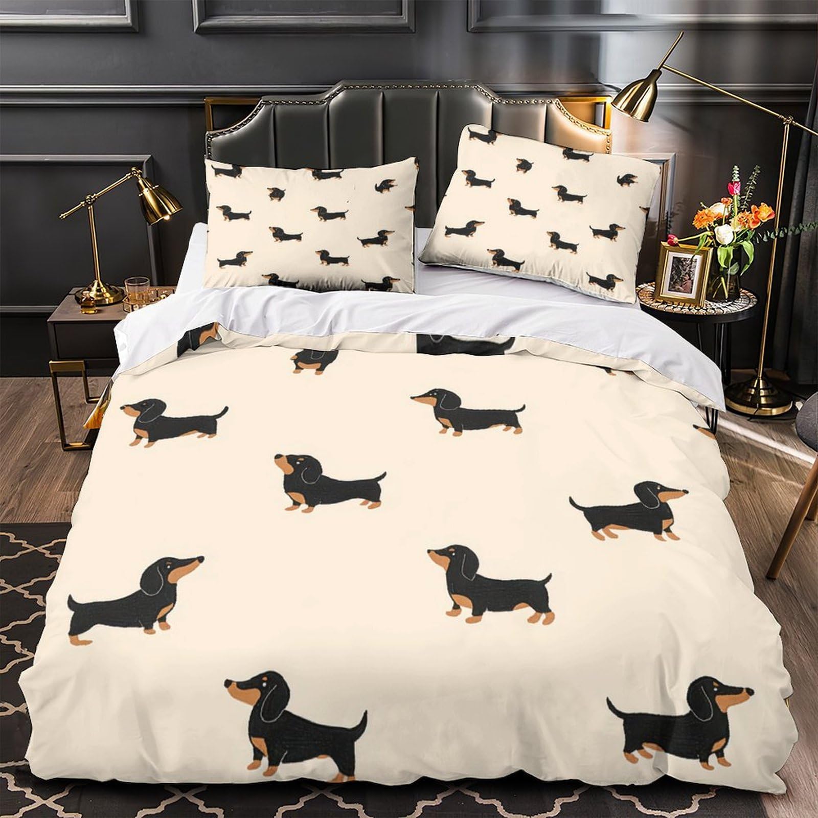 Housse de couette singe DJ 200x200 parure de lit 3D confortable pour garçons et filles