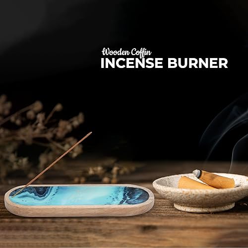 Miniatura 5 de Soporte para incienso o quemador de incienso, moderno colector de cenizas o incienso para decoraciones de mesa, bandeja de incienso de madera para