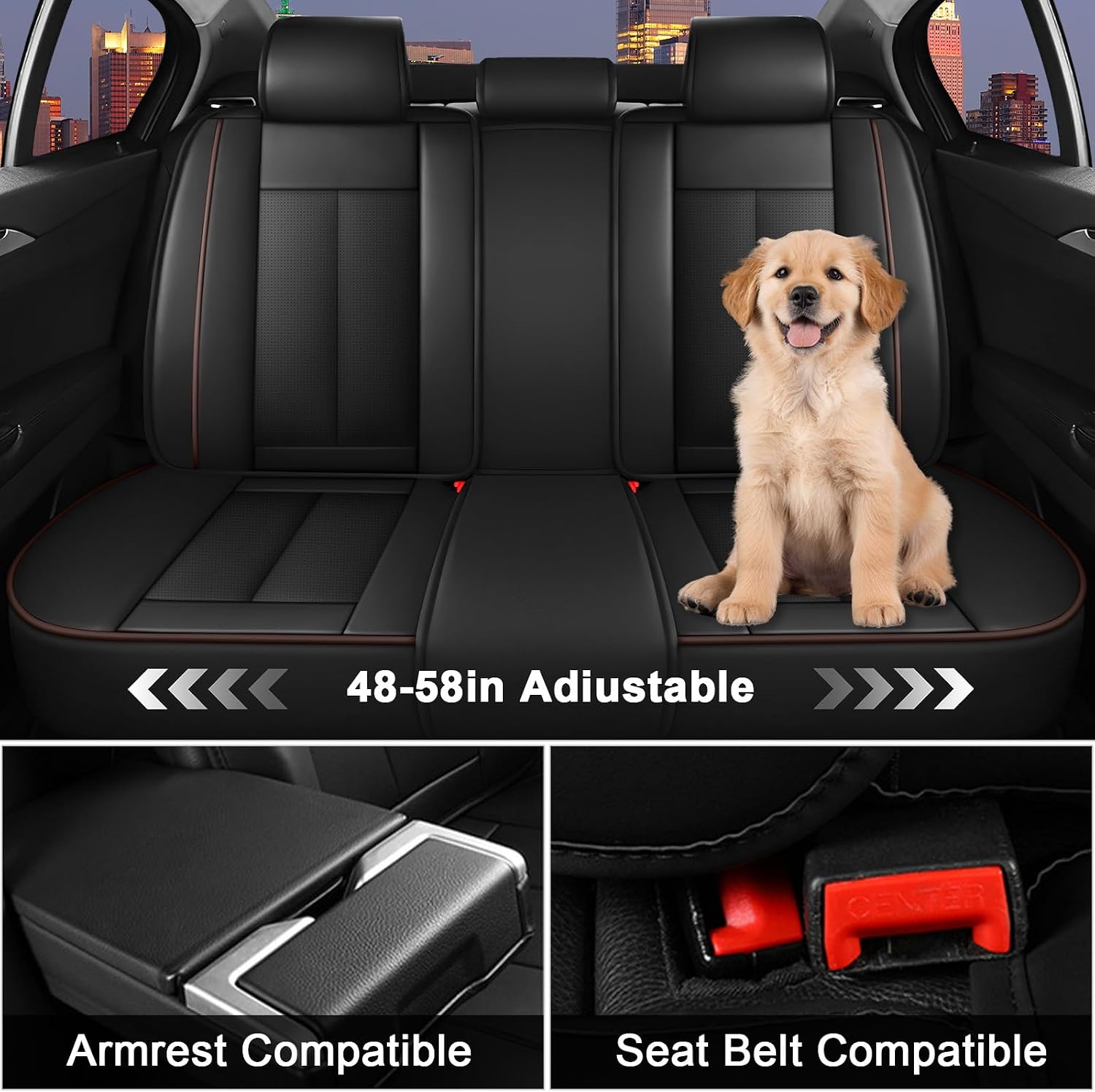 Arazi Seat Covers Full Set for Honda CRV 2007-2025, Nappa Leather Car Seat Cover Full Coverage Waterproof Premium Seat Protectors (Black&Brown,5 Seats Standard)