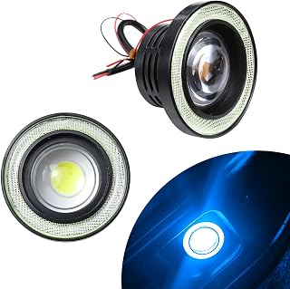 2PCS Angel Eye Halo Fog Lights for Cars, Super Bright LED Fog Lights Assembly with COB Aperture, 12V Daytime Running Light Bulb Fits Car Truck SUV, Universal Car Accessories (Ice Blue)