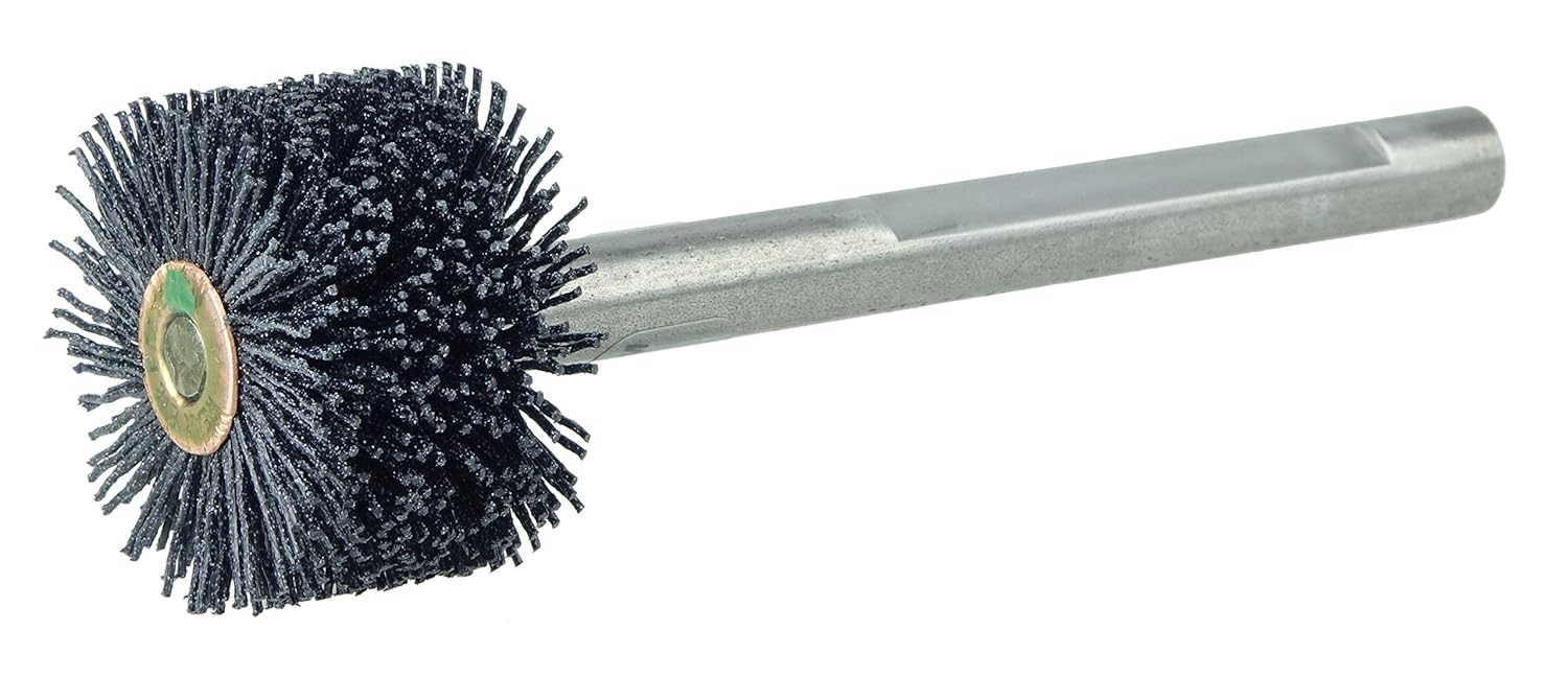 Weiler 17208 Bore-Rx 1" Dia. Internal Brush Deburring Tool, .026/120CG Crimped Fill, 3/8" Stem, Made in the USA
