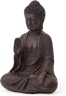 Buddha Figur Braun Zen Statue Deko Meditation Yoga Wohnzimmer Büro