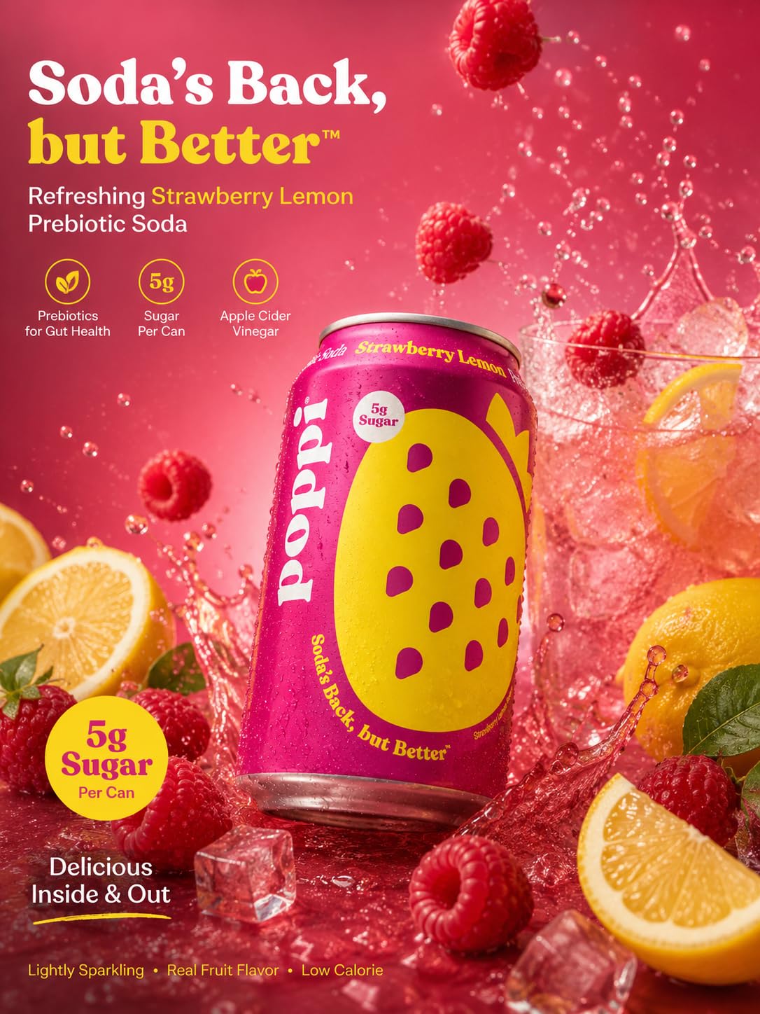 Amazon.com : Poppi Sparkling Prebiotic Soda Beverage with Apple