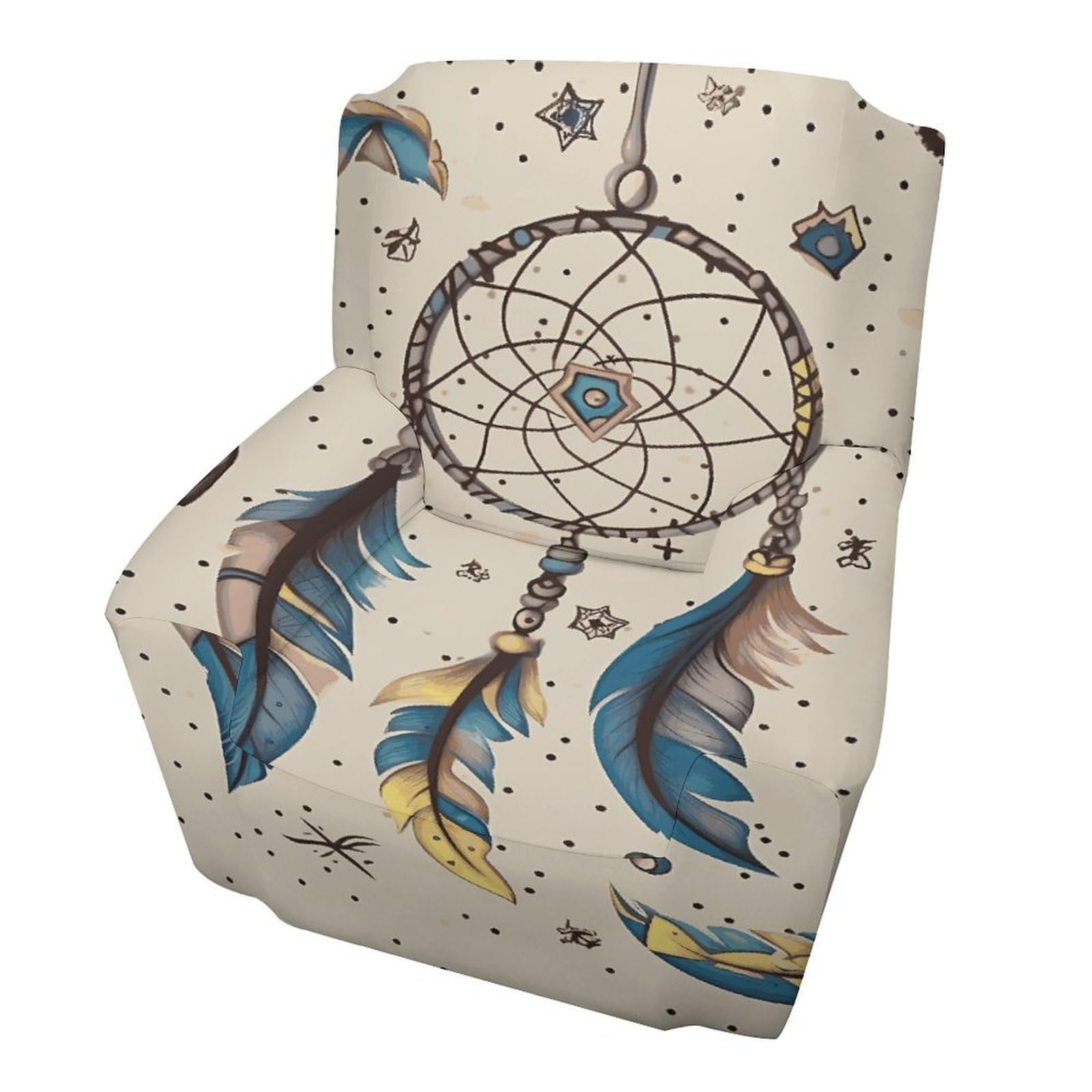 Fodpand Style Dream Catcher And Moon Sofa Cover Soft 1 Seater Sofa Slipcover For Pets Washable,Couch Cover With Elastic Straps Furniture Protector