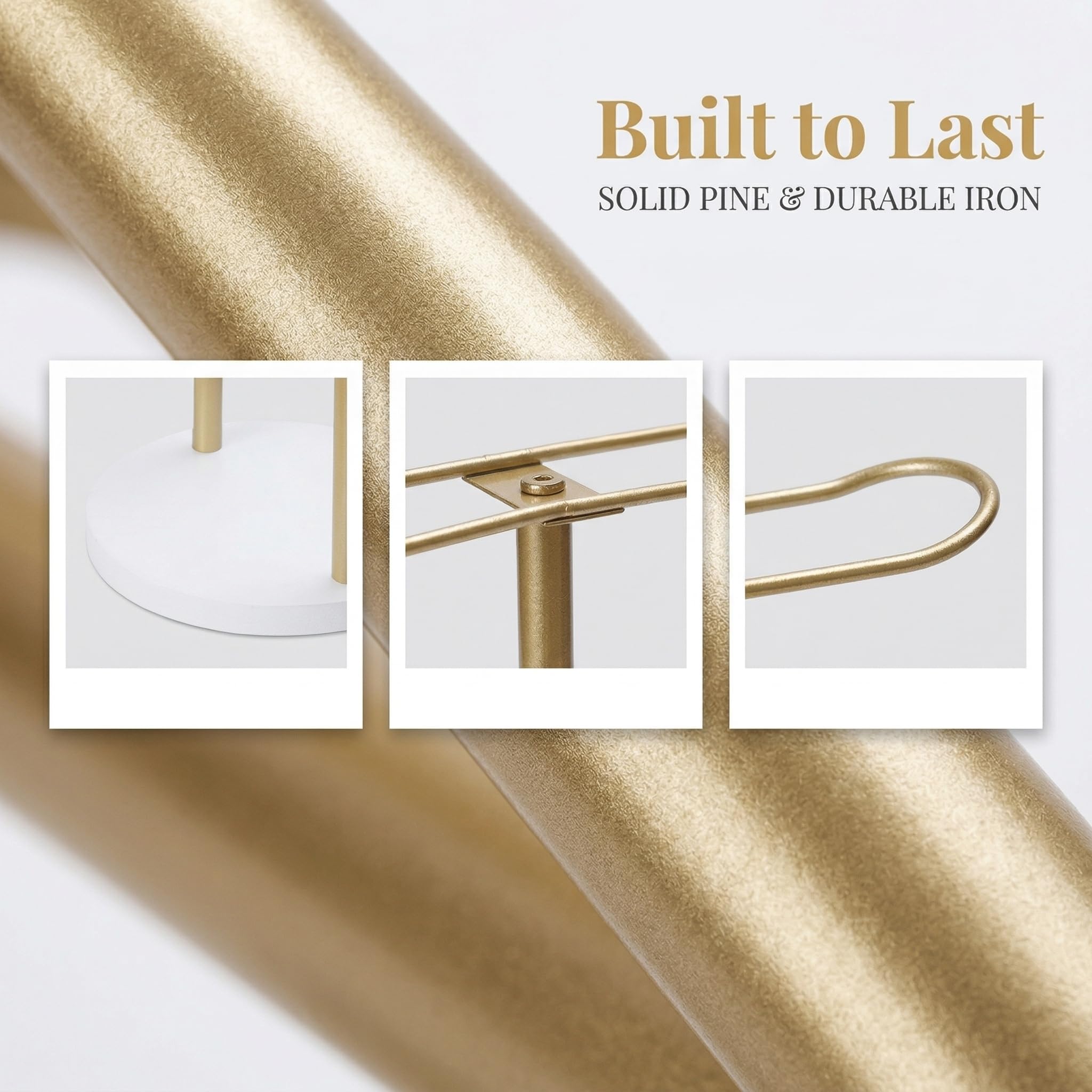 Organizador de Diadema de Metal, Expositor para Diademas de 2 Niveles, Organizador de Accesorios para el Cabello con Base Estable, para Guardar Diademas, Pulseras, Collares y Relojes, Dorado