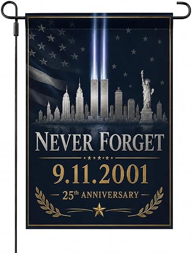 9/11 25th Anniversary Garden Flag 12x18 Double-Sided Patriot Day Tribute