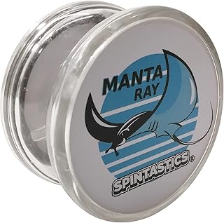 Spintastics The Manta Ray, Wooden Axle, Winged Shape, Designed by World Champion, Clear