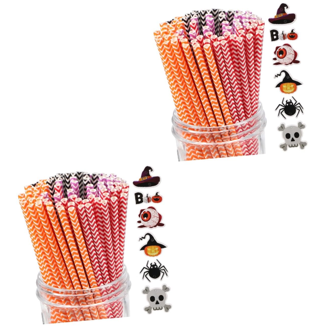 Pailles décoratives Halloween VICASKY anti-ramollissement pour verres et cocktails festifs
