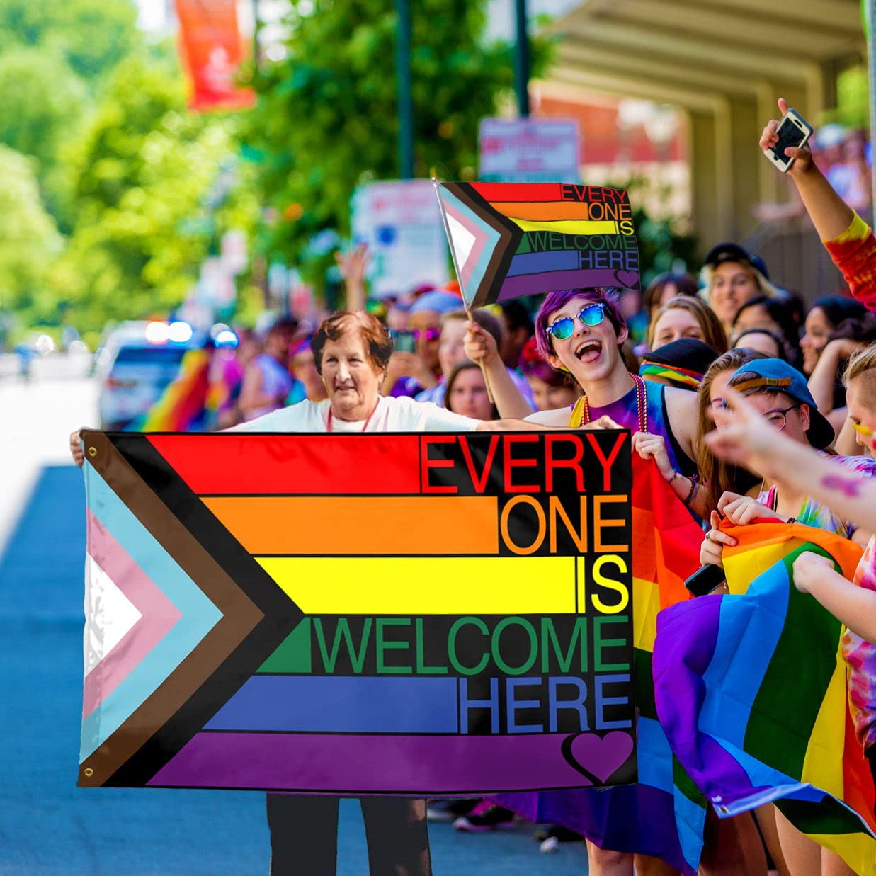 Rainbow Gay Pride LGBTQ+ Flag, 3x5ft Progress Gay Pride Banner for LGBT Party Parades Carnivals, Festival Decorations and Celebrations - Image 5