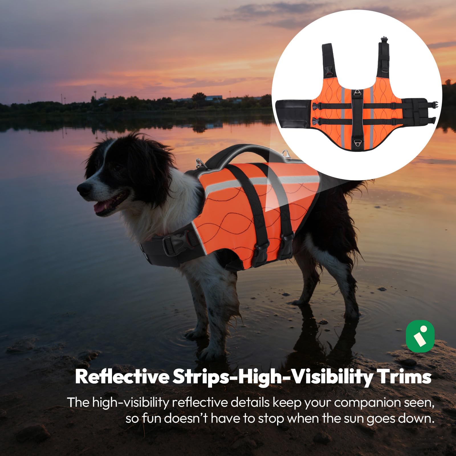 KONVINIT Chaleco de Rescate Reforzado para Perros Grandes, con Doble Punto de Anclaje: 2 Anillas de Acero, Colores Vivos y Ajuste Seguro con Hebillas, Diseño Exclusivo