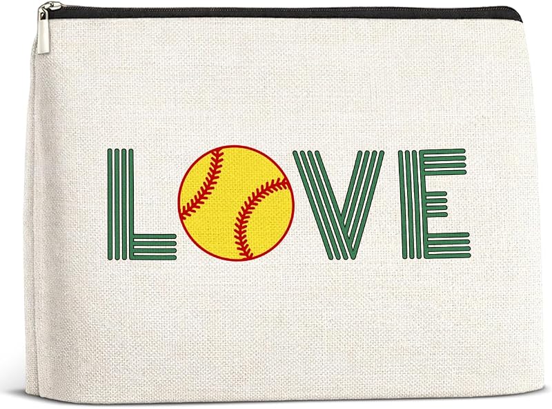 Softball Gifts Makeup Bag, Softball Gifts for Women Players