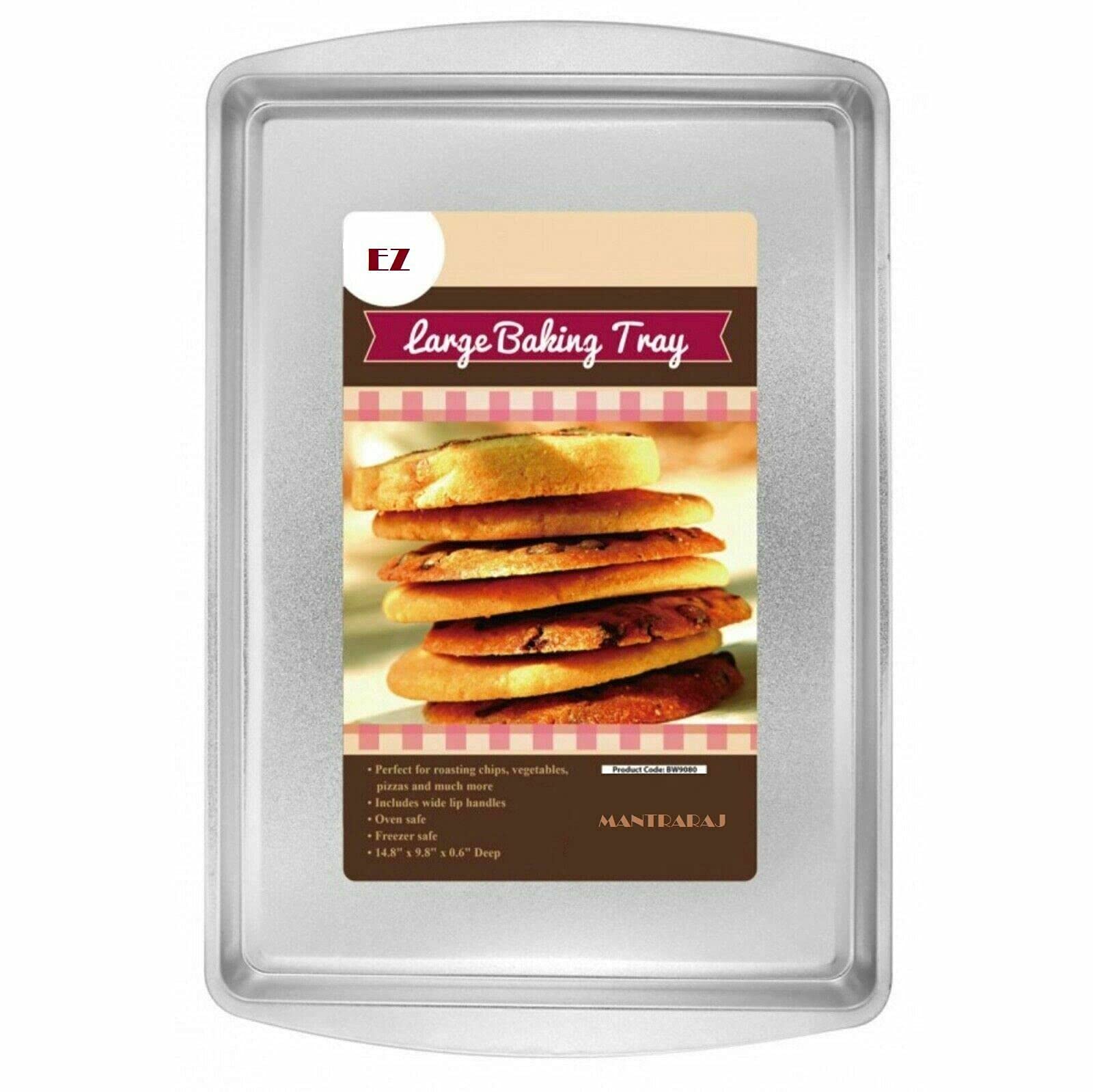MantraRaj New Cake Tin Non Stick Round Square Large Tray for Baking Loaf Brownie Pizza Birthday for Roasting Chips Vegetables (Large Baking Tray)