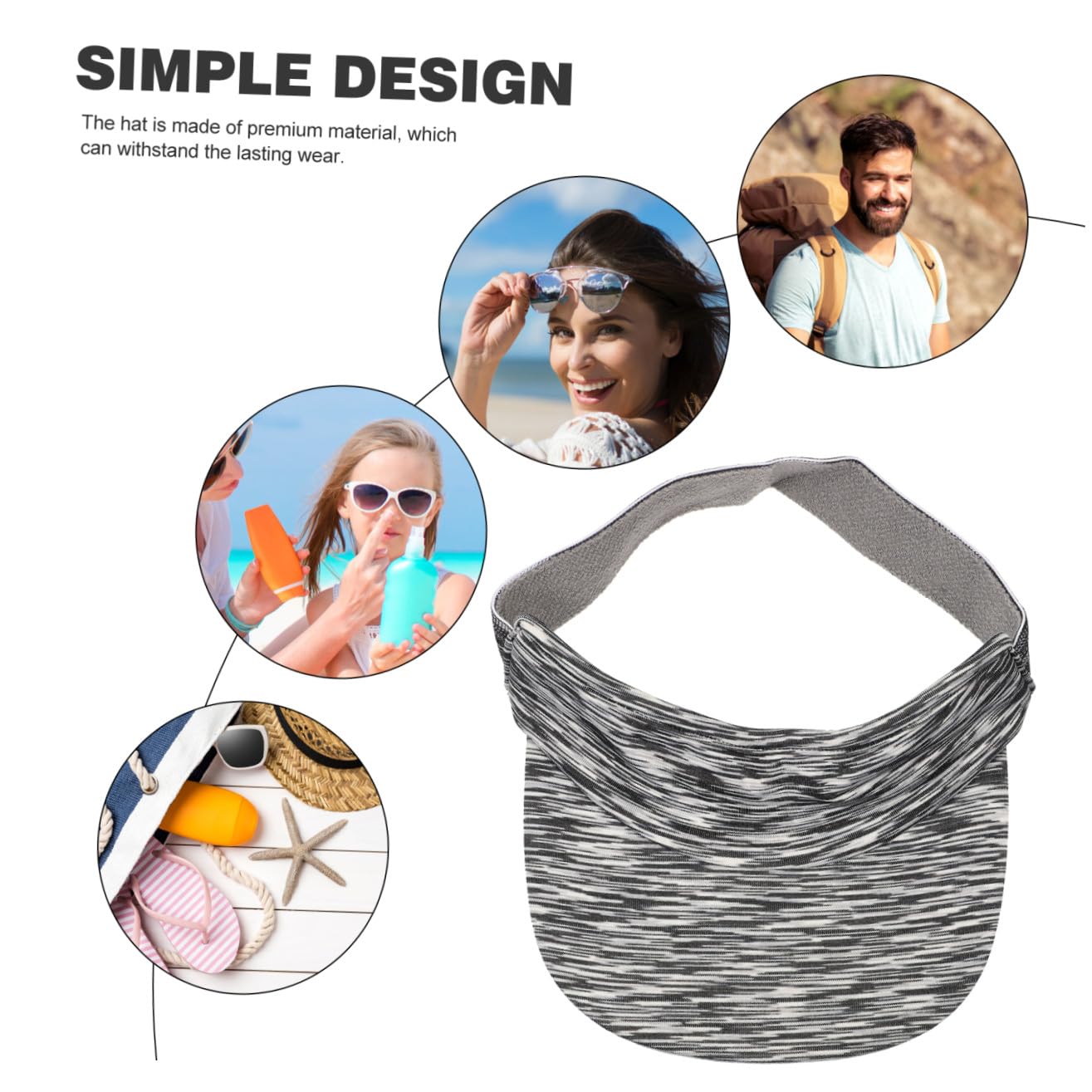 LIFKOME 3pezzi Cappello Visiera Sole Unisex Protezione Uv Per Attività All Per e