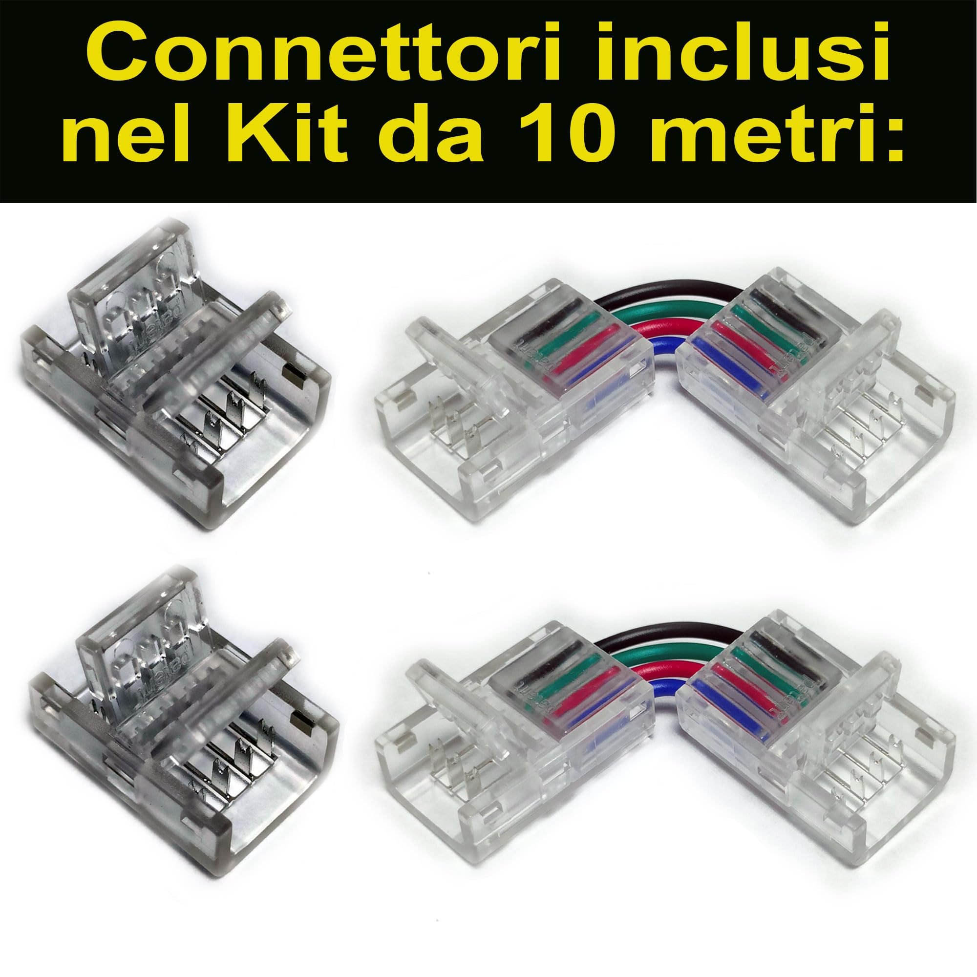 Kit da 10 metri (2 Bobine+1 trasformatore da 300w +1Controller) RGB, 1200Led, 240Watt, 20.000 Lumen 24V RGB. Striscia Led Strip ip20