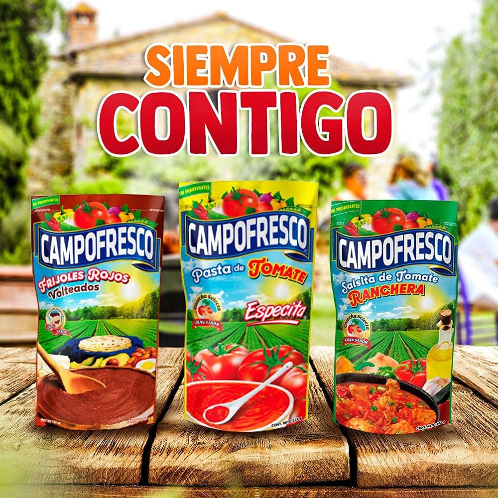 CAMPOFRESCO Frijoles Rojos Volteados 400gr. 100% a Base de Plantas, Listo para Servir, Hecho con Frijoles Molidos, sin Conservante, 100% Natural (6 Paquetes de 2400 gr TOTAL)