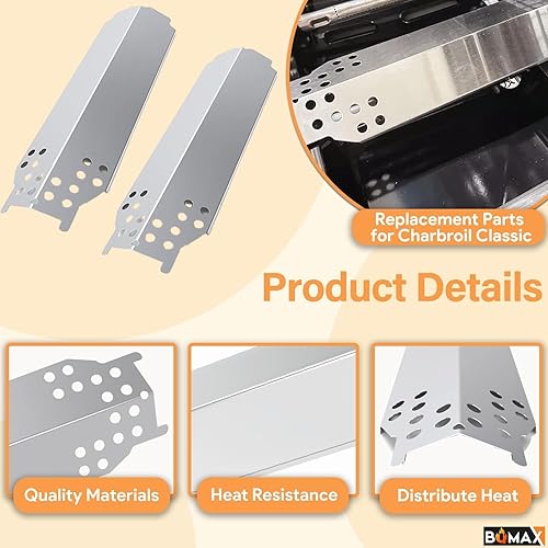 Miniatura 4 de BQAMX - Piezas de repuesto para parrilla Charbroil Classic 280 de 2 quemadores 463672717 463672817, G320-0200-W1 G215-0203-W1 Piezas de parrilla de