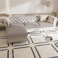 Vista 34 de EFELIM Funda de cojín seccional de 4 piezas para sofá en forma de L, funda elástica para sofá de 1, 2, 3 asientos, funda antideslizante para sofá