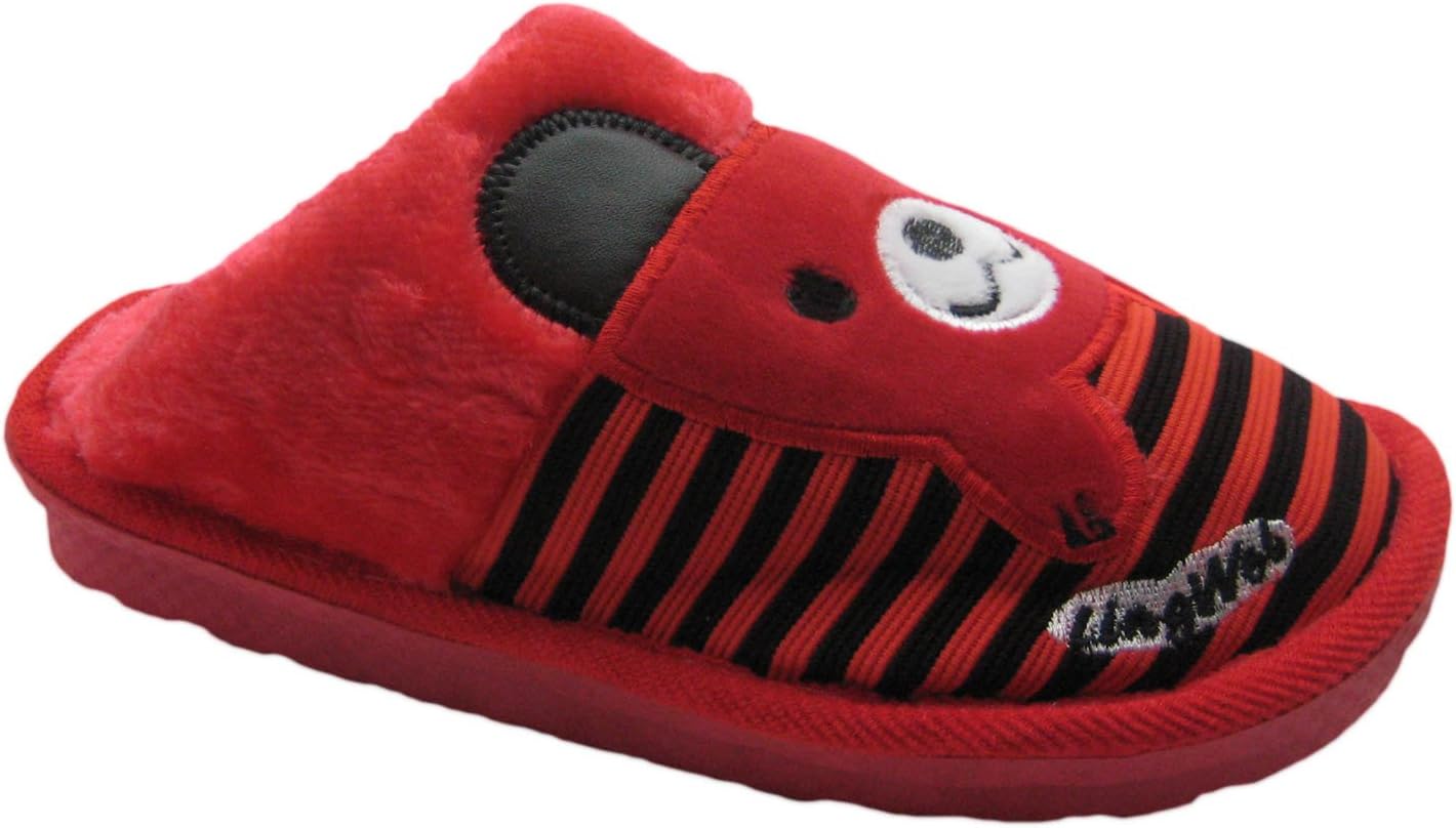Fashion Blue Cute Happy Bear Kid’s House Slippers w/Happy Stitch