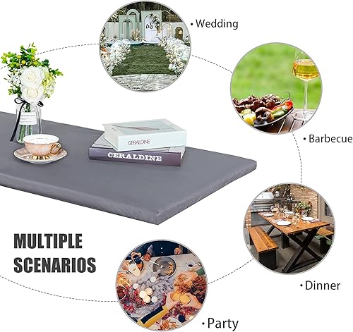 Miniatura 7 de Mantel ajustable de tortuga marina y asientos de banco, divertido animal marino azul, para exteriores, parque, terraza, 28 x 72 pulgadas