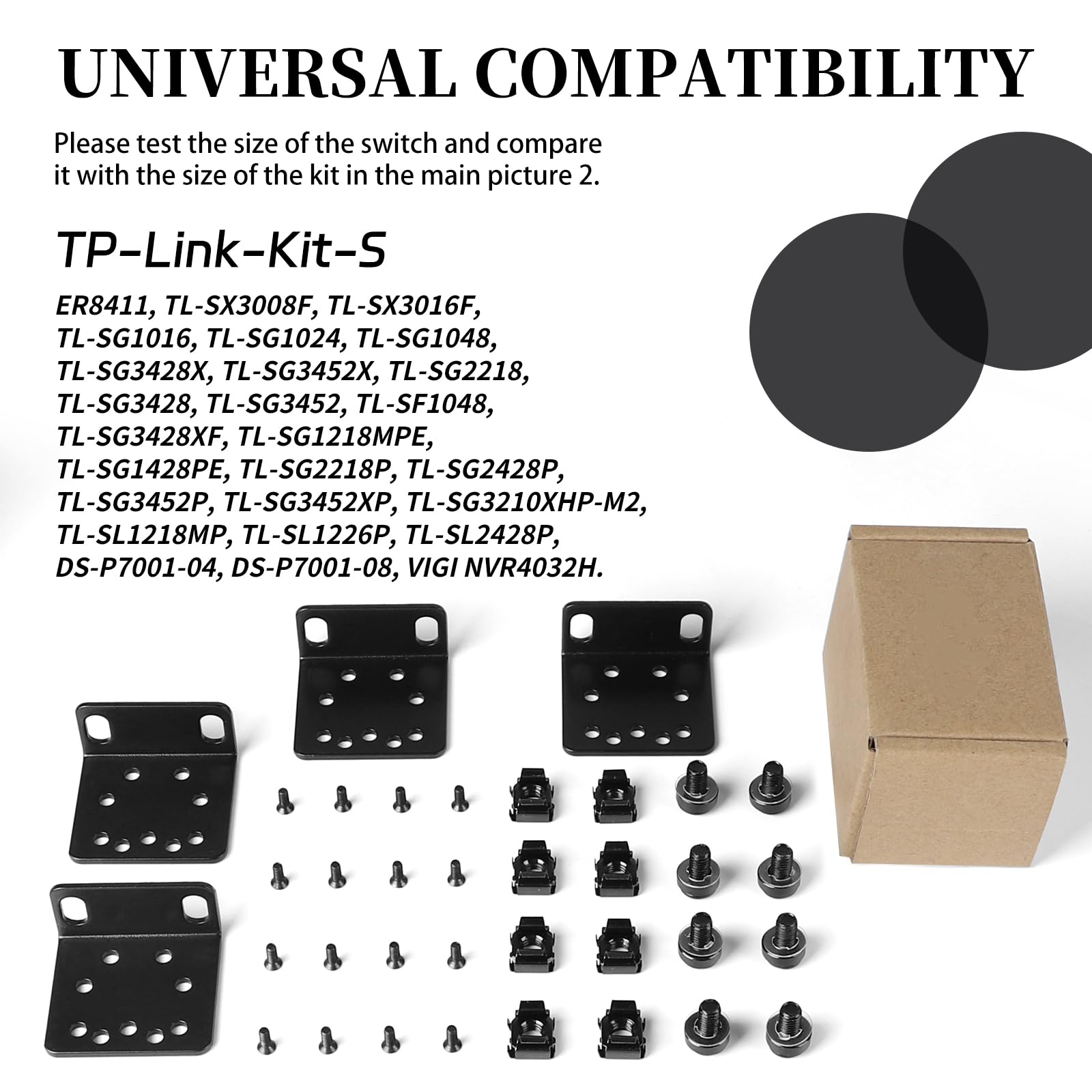 LALAGO Rack Ear Kit per Switch con Montaggio su Rack TP-Link 19" 1U Rack, Kit di Montaggio su Racks per TP-Link da 19" - Width Extender da 17,3 pollici a 19 pollici