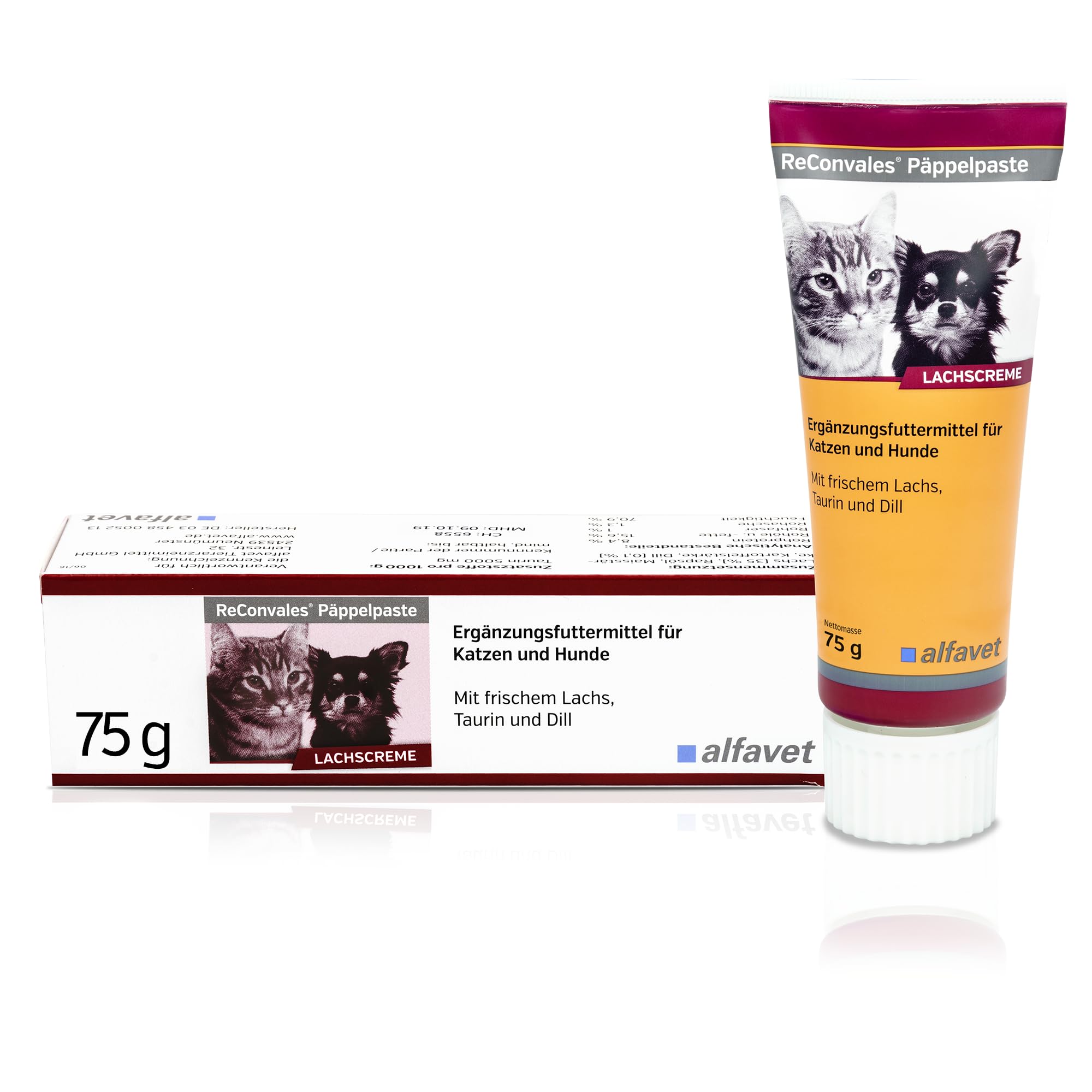 Alfavet ReConvales Päppelpaste Ergänzungsfuttermittel für kleine Hunde und Katzen, bei Untergewicht, Tube 75g