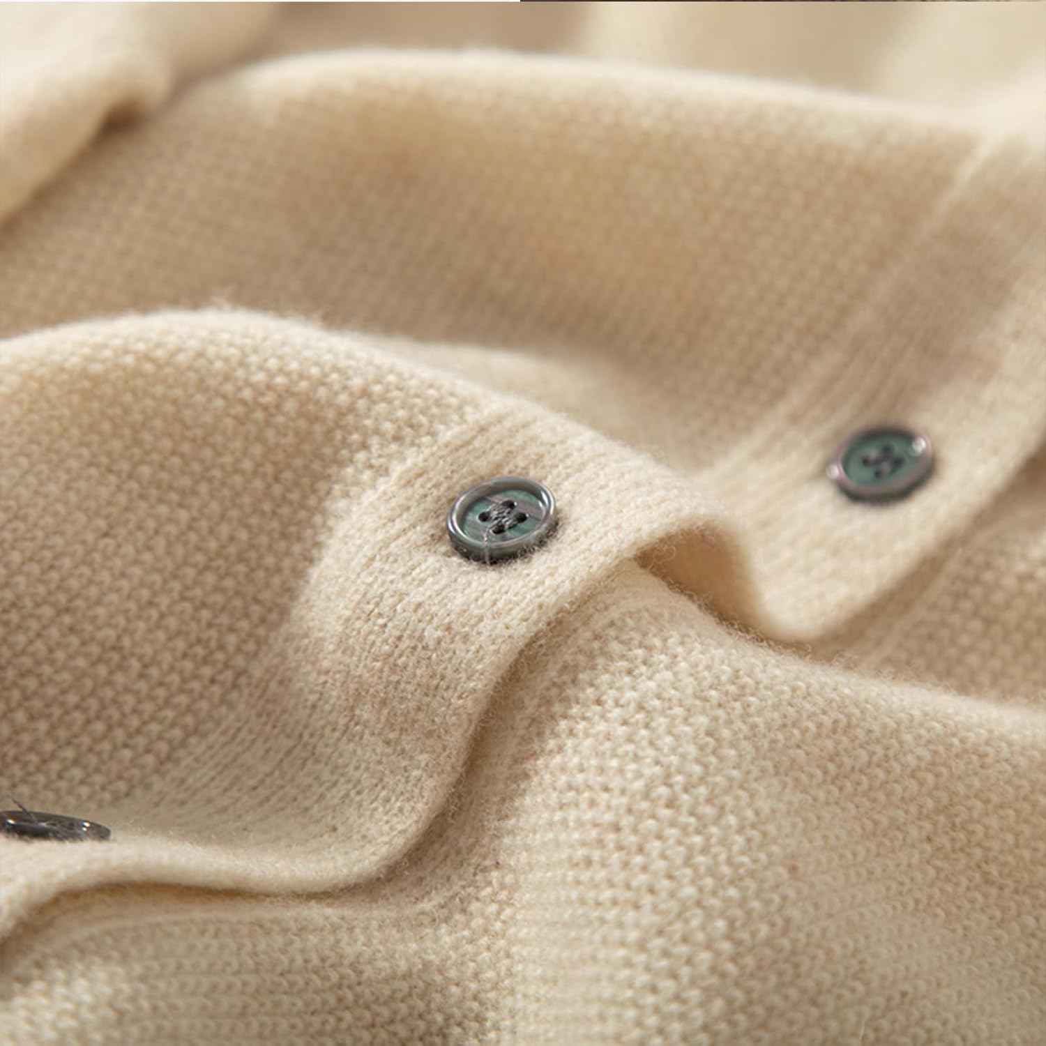 Women’s 100% Merino Wool Cardigan Sweater Crew Neck Long Sleeve Knit Casual Button Down Lightweight Tops Outwear - Image 5