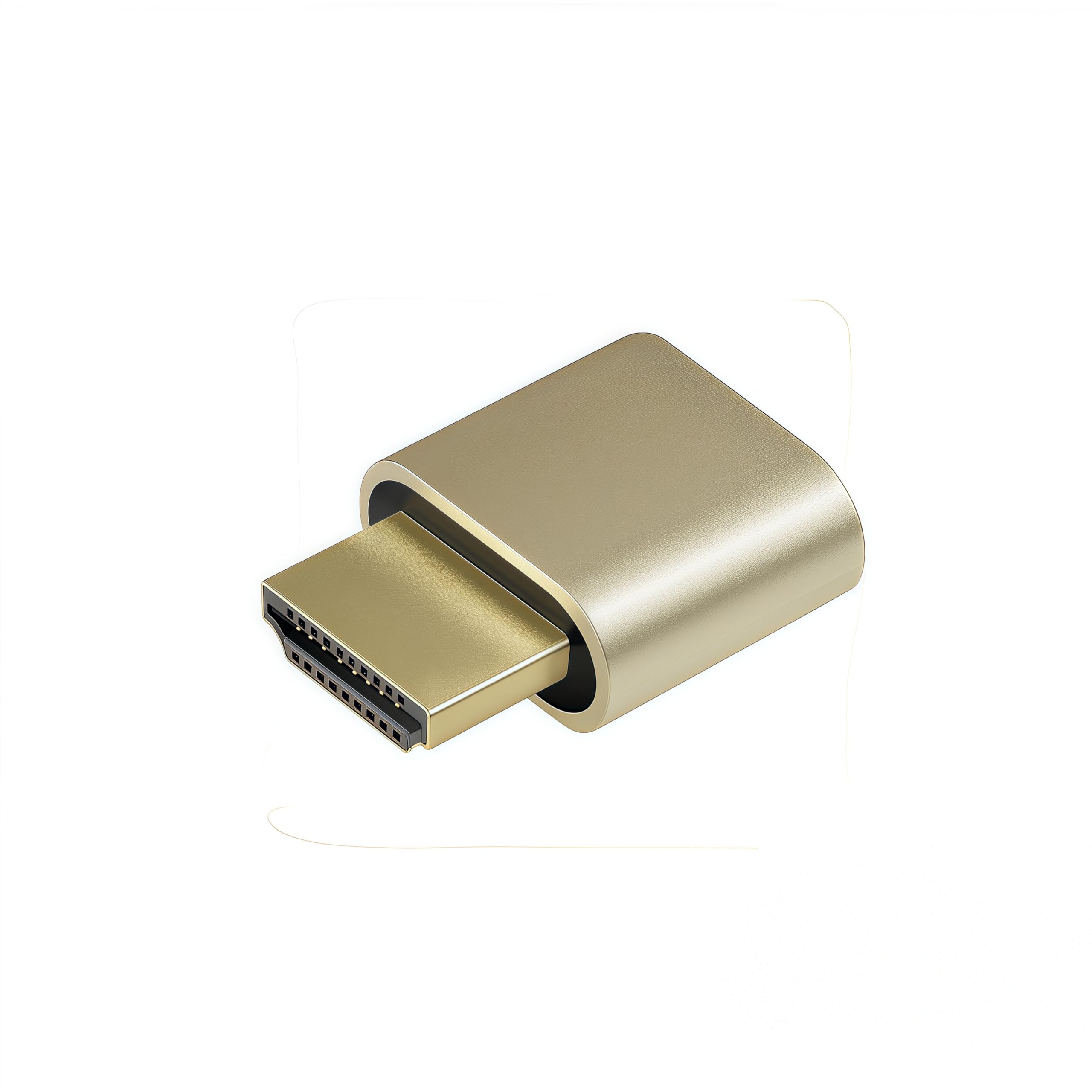 1-Pack 4K 2K 1080P 30Hz a 60Hz Supporto Emulatore display HDMI DDC EDID Adattatore per monitor Ghost senza testa Plug Dummy, Nuova versione 4096x2160 a 60Hz - colore oro