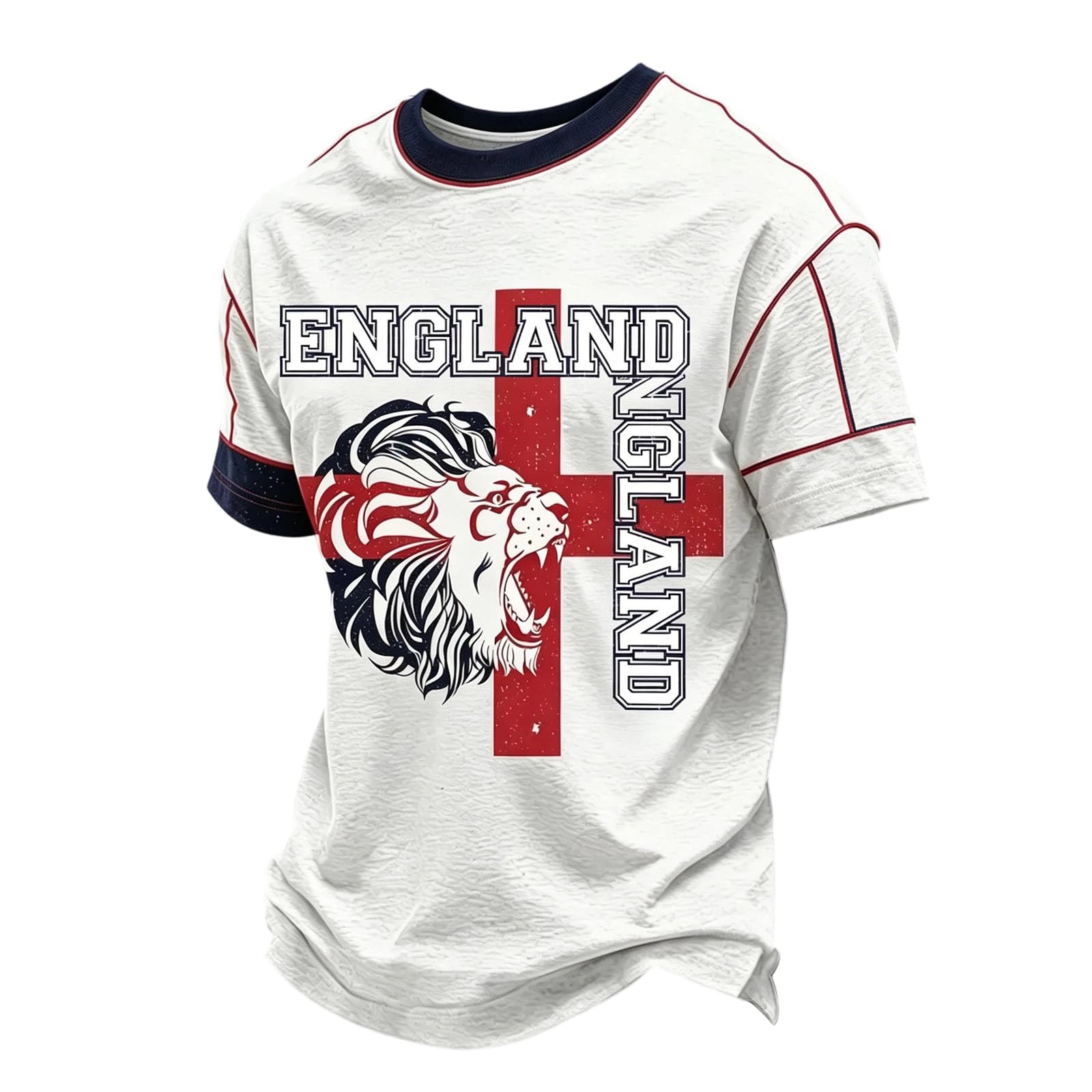 Football Jersey Short Sleeve for Men Classic Style England Football Shirts Sport Casual T-Shirt Ideal for Young Football Fans and Sports Activities 02-Light Blue M