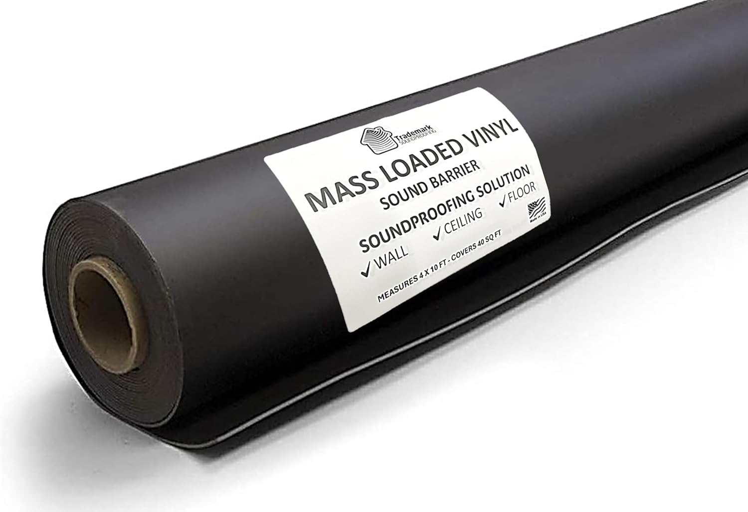 TMS Mass Loaded Vinyl 4' X 10' 40 Square Feet 1 Lb MLV Acoustic Barrier ...