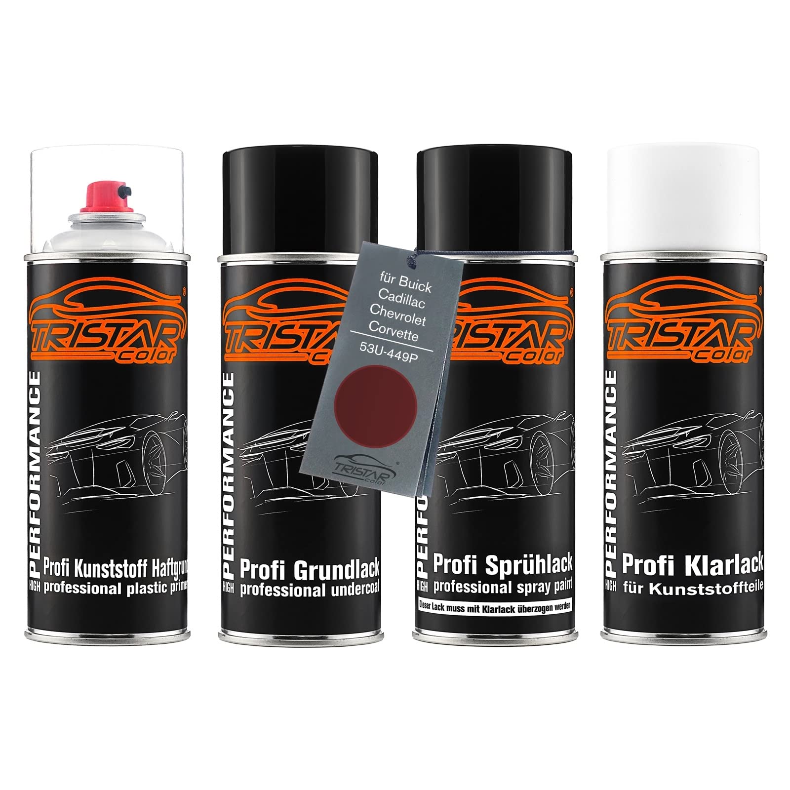 TRISTARcolor Zestaw w sprayu do plastiku do Buick 53U-449P Kandinsky Red P.
