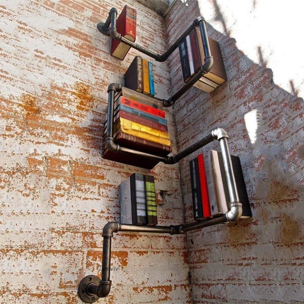 Buy ZXPzZ Industrial Pipe Shelving Bookshelf 4Tier Industrial Pipe Shelf Rustic Modern Wood