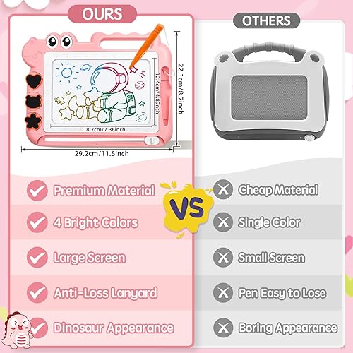 Miniatura 31 de AiTuiTui Tablero magnético de dibujo para niños pequeños, regalo para niñas y niños, escritura de bocetos a color, garabatos, bloc de viaje