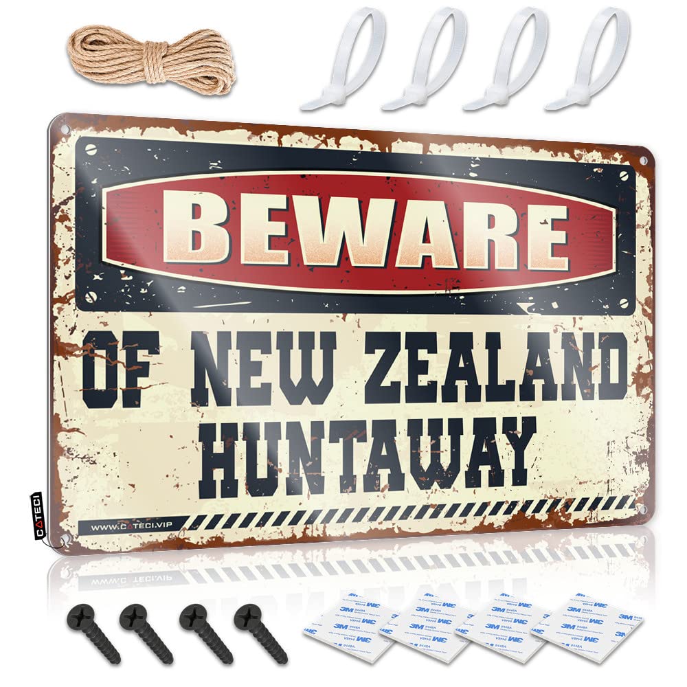 BRUNTELO Funny Home Bar Signs Beware Of New Zealand Huntaway Tin Sign Funny Signs For Office Decaor Sign(30X40CM)