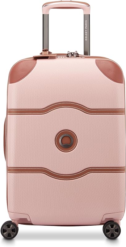 DELSEY PARIS Chatelet Air 2.0, equipaje de mano Plus de 20 pulgadas, rosa rubor | valija de mano, rígida, policarbonato liviano de primera calidad, ruedas giratorias de doble densidad, puerto USB, candado TSA