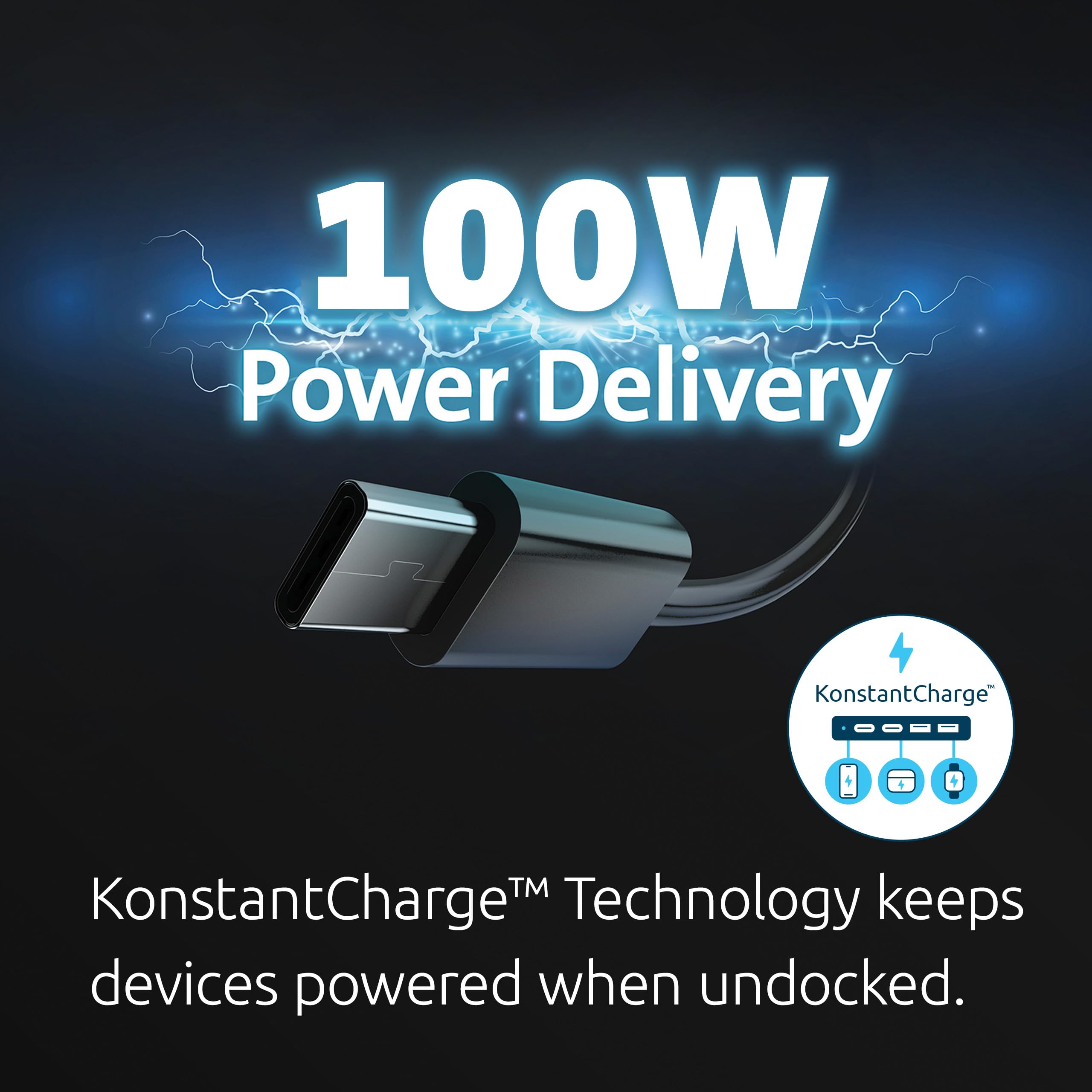 Kensington SD4760P Station d'accueil USB-C 11 en 1 Triple Moniteur DisplayLink, 3 Ports HDMI, Charge 100 W pour Ordinateur Portable, 6 Ports USB A, Ethernet, Audio, pour Mac et Windows Pilote