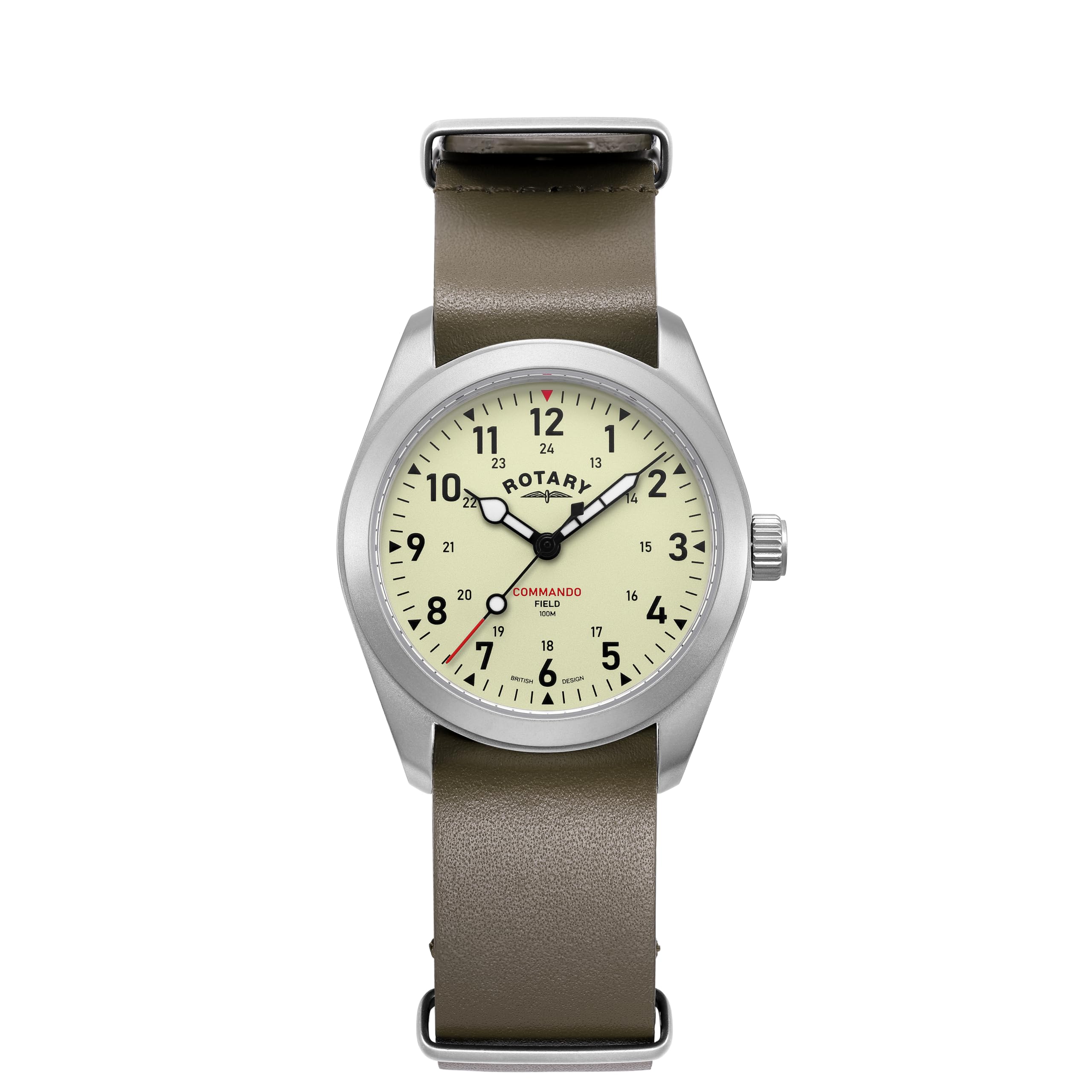 Rotary Orologio Uomo RW 1895 Field – Quarzo, Cassa 37mm, Quadrante Nero E Cinturino In Pelle