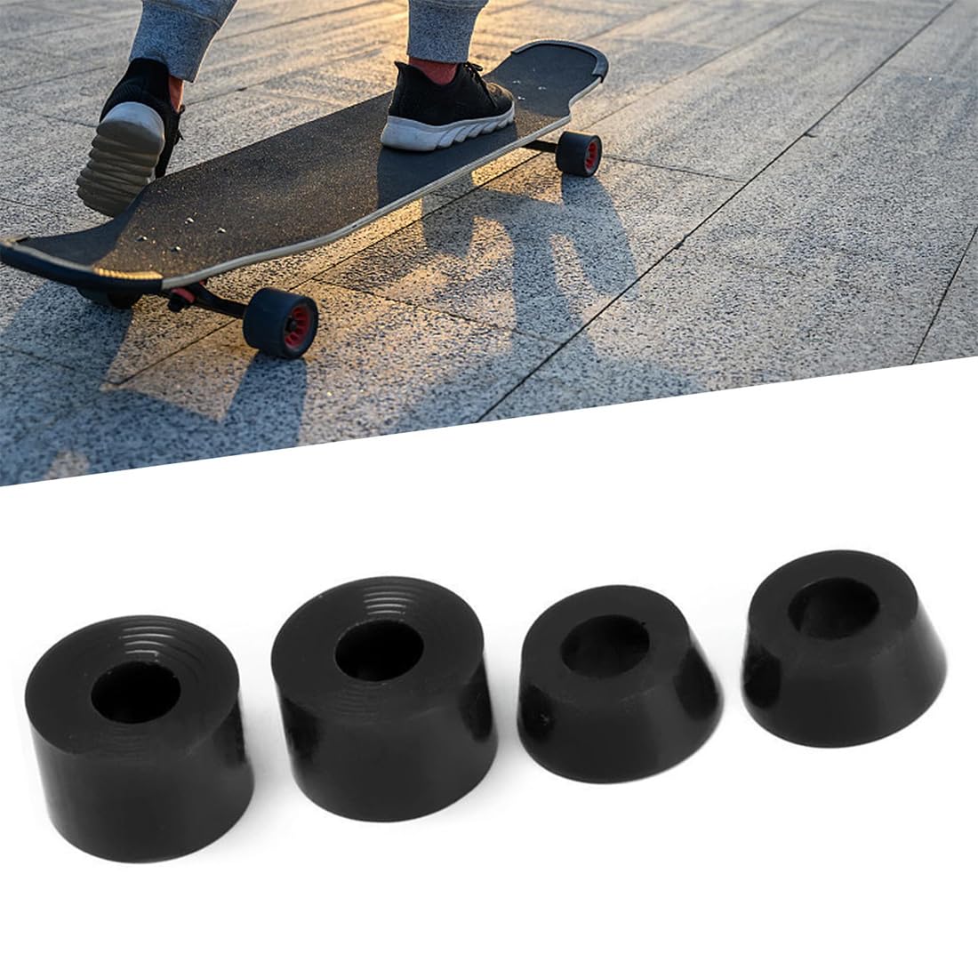 Bujes para Camiones de Longboard Set de 4, Accesorios Skate con Amortiguación PU