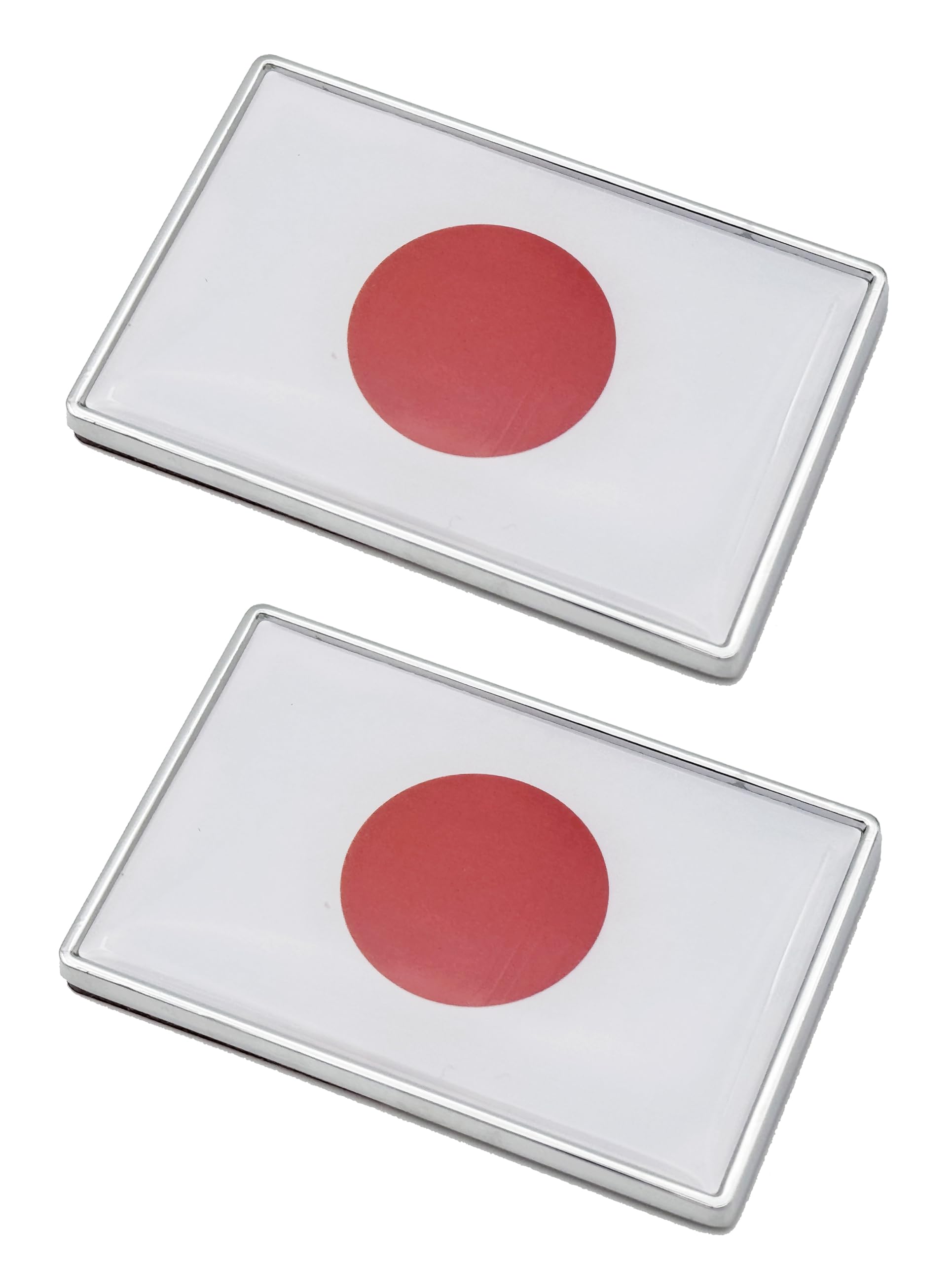 LLBFHH 2 Pcs Japan Japanese Flag Car Stickers Chrome Decals,2.3 x 1.6 Inch Metal Truck Stickers, Patriotic Car Emblem.