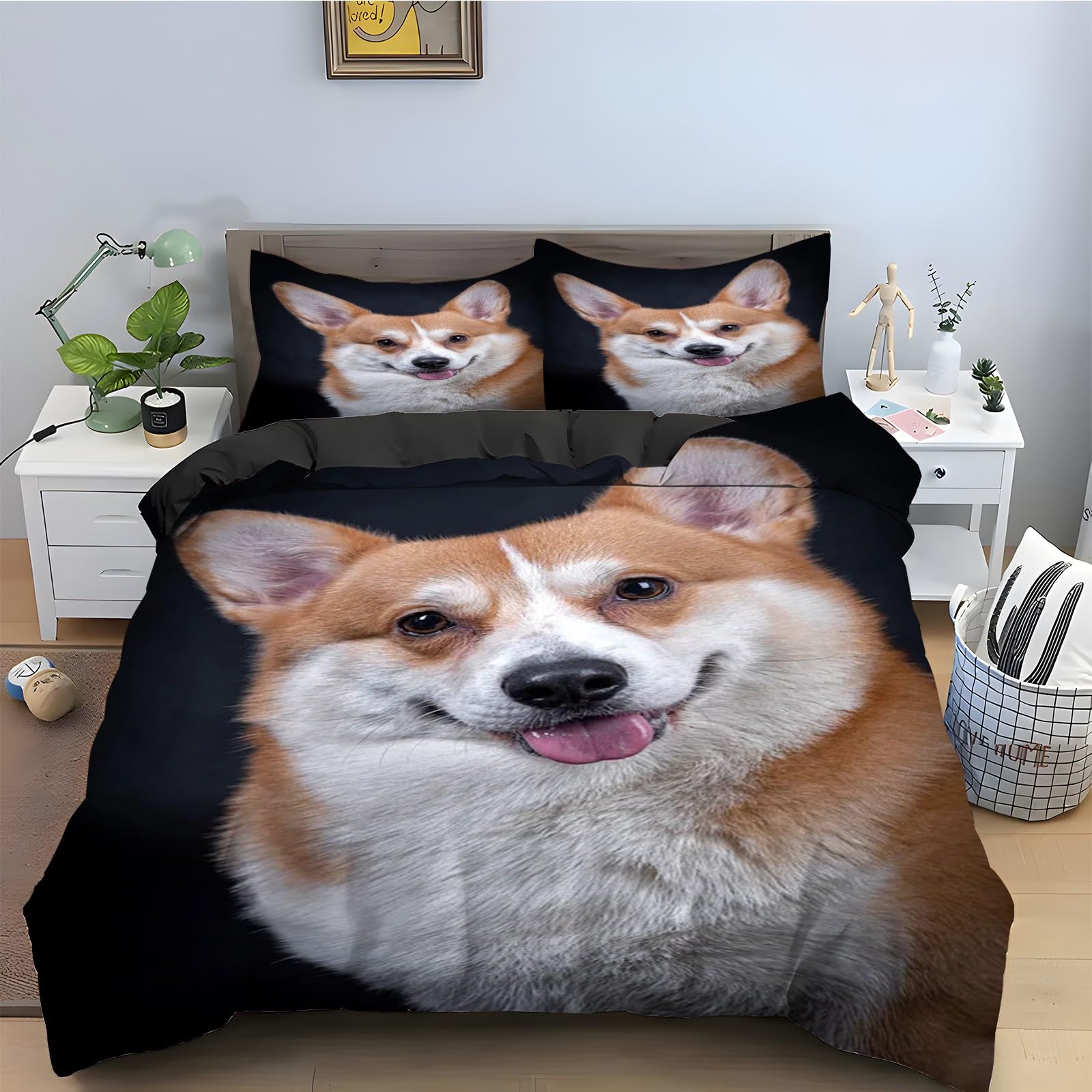 Parure de lit Corgi 220x240 cm pour une chambre cosy et chaleureuse