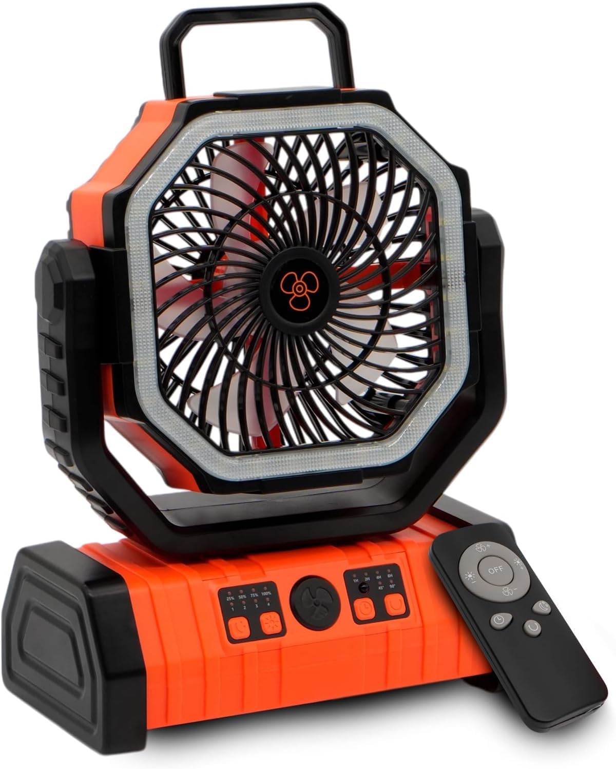 Outdoor Fan F6 – personal portable fans rechargeable with LED light & remote control – travel fan hand fan foldable