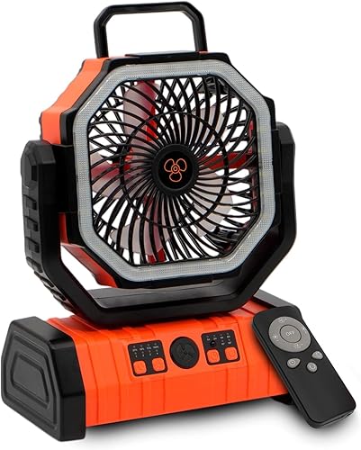 Ventilador de exterior F6 ventiladores portátiles personales recargables con luz LED y control remoto ventilador de viaje plegable