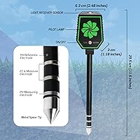 Vista 8 de Gain Express Medidor de suelo Bluetooth 8 en 1 para monitoreo de pH, EC, humedad, fertilidad, temperatura, luz y humedad con control de aplicaciones